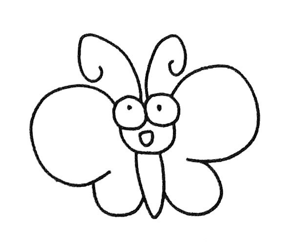 6款卡通蝴蝶简笔画大全