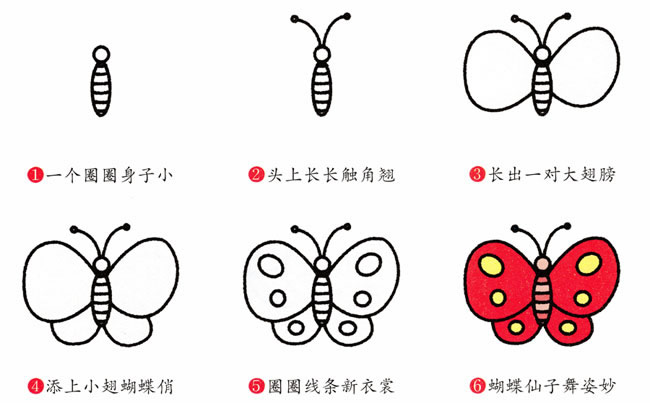 简单涂色的蝴蝶怎么画