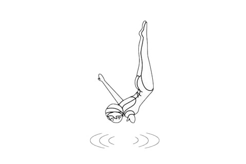 跳水的女生简笔画