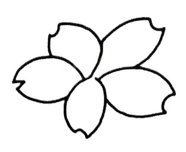 教你四步画出简单的樱花