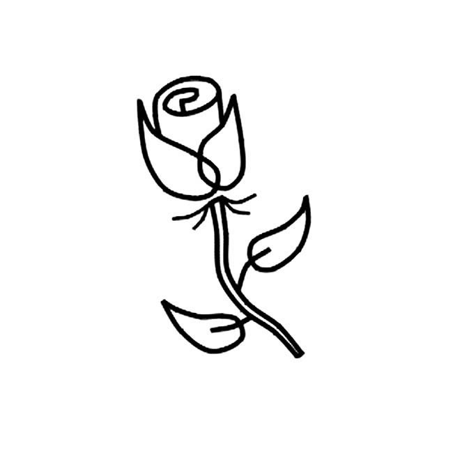 一朵简单的玫瑰花简笔画