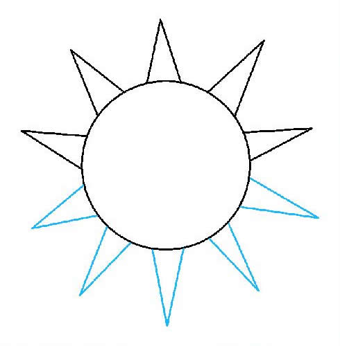 可爱的卡通太阳简笔画