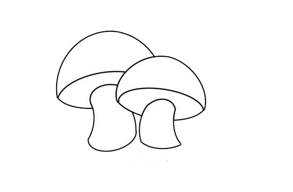 简单漂亮的彩色蘑菇儿童画