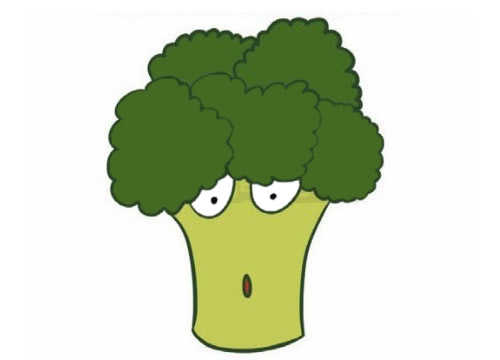 三款卡通的西兰花简笔画