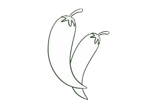 绿色的尖椒简笔画 绿色的尖椒简笔画
